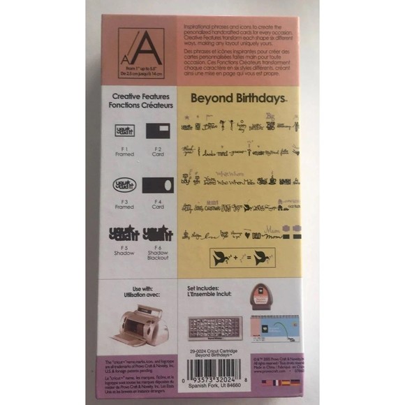 BEYOND BIRTHDAY Cricut Cartridge Retired New - Picture 3 of 4
